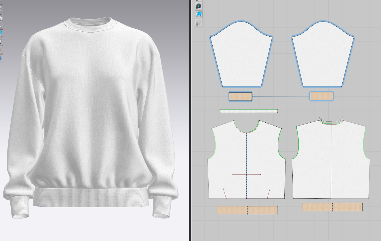 Women's Sweatshirt Oversized Set In 3d Model Marvelous Designer-Clo3d-fbx-obj-Zprj