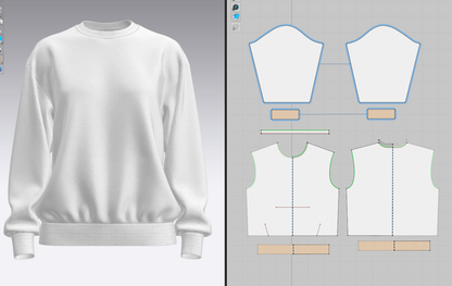 Women's Sweatshirt Oversized Set In 3d Model Marvelous Designer-Clo3d-fbx-obj-Zprj