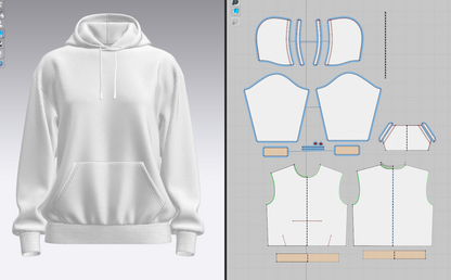 Women's Oversized Hoodie Set in No Zip 3d Model Marvelous Designer-Clo3d-fbx-obj-Zprj