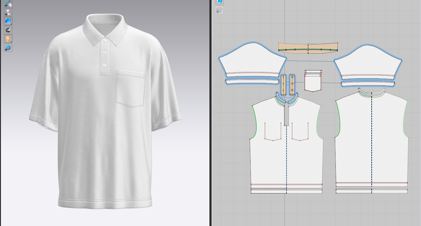 Men's Oversized Polo 3d Model Marvelous Designer-Clo3d-fbx-obj-Zprj