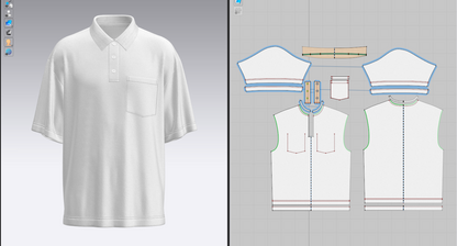 Men's Oversized Polo 3d Model Marvelous Designer-Clo3d-fbx-obj-Zprj