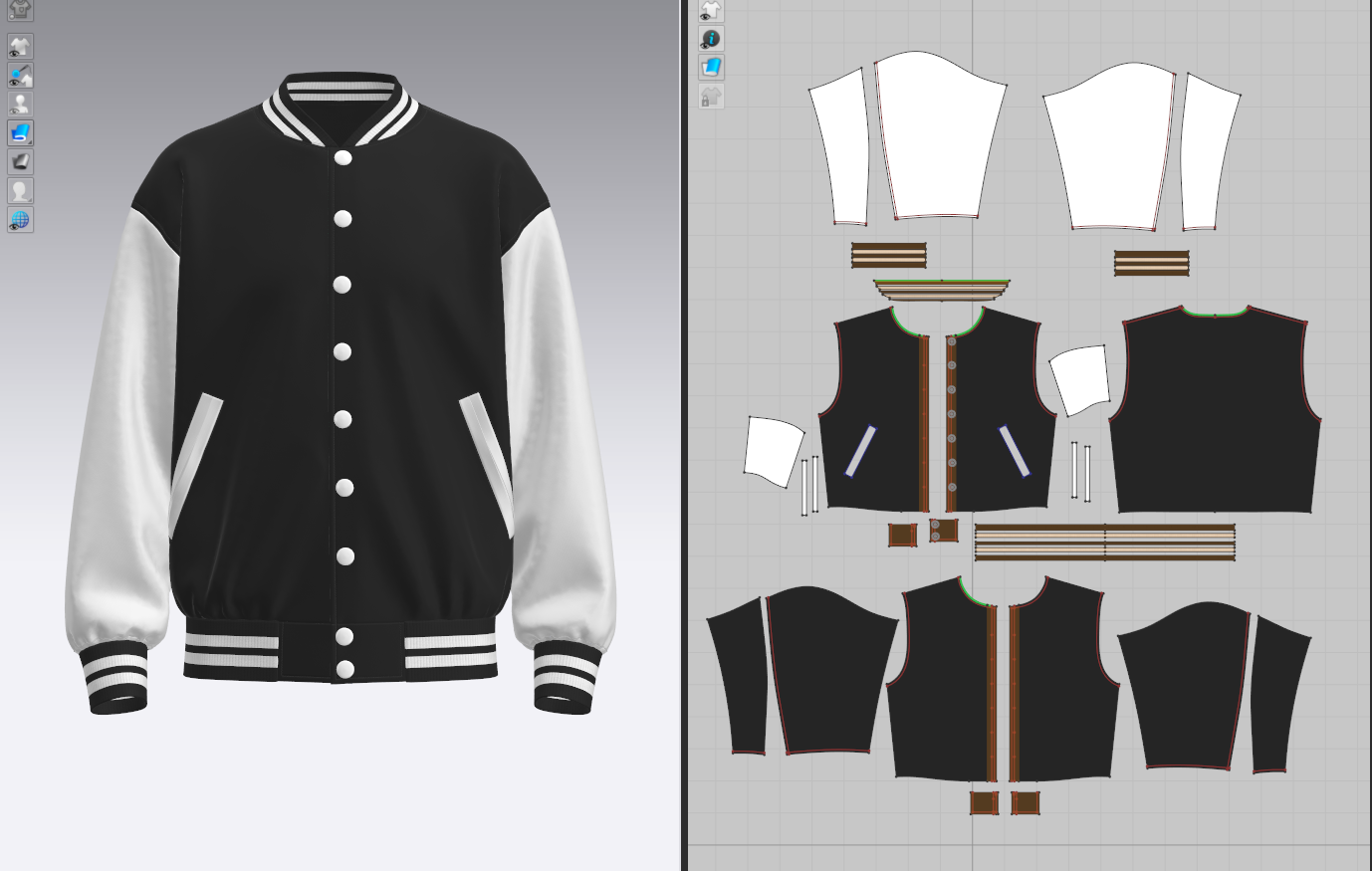 Men's Oversized Varsity Jacket 3d Model Marvelous Designer-Clo3d-fbx-obj-Zprj