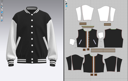 Men's Oversized Varsity Jacket 3d Model Marvelous Designer-Clo3d-fbx-obj-Zprj