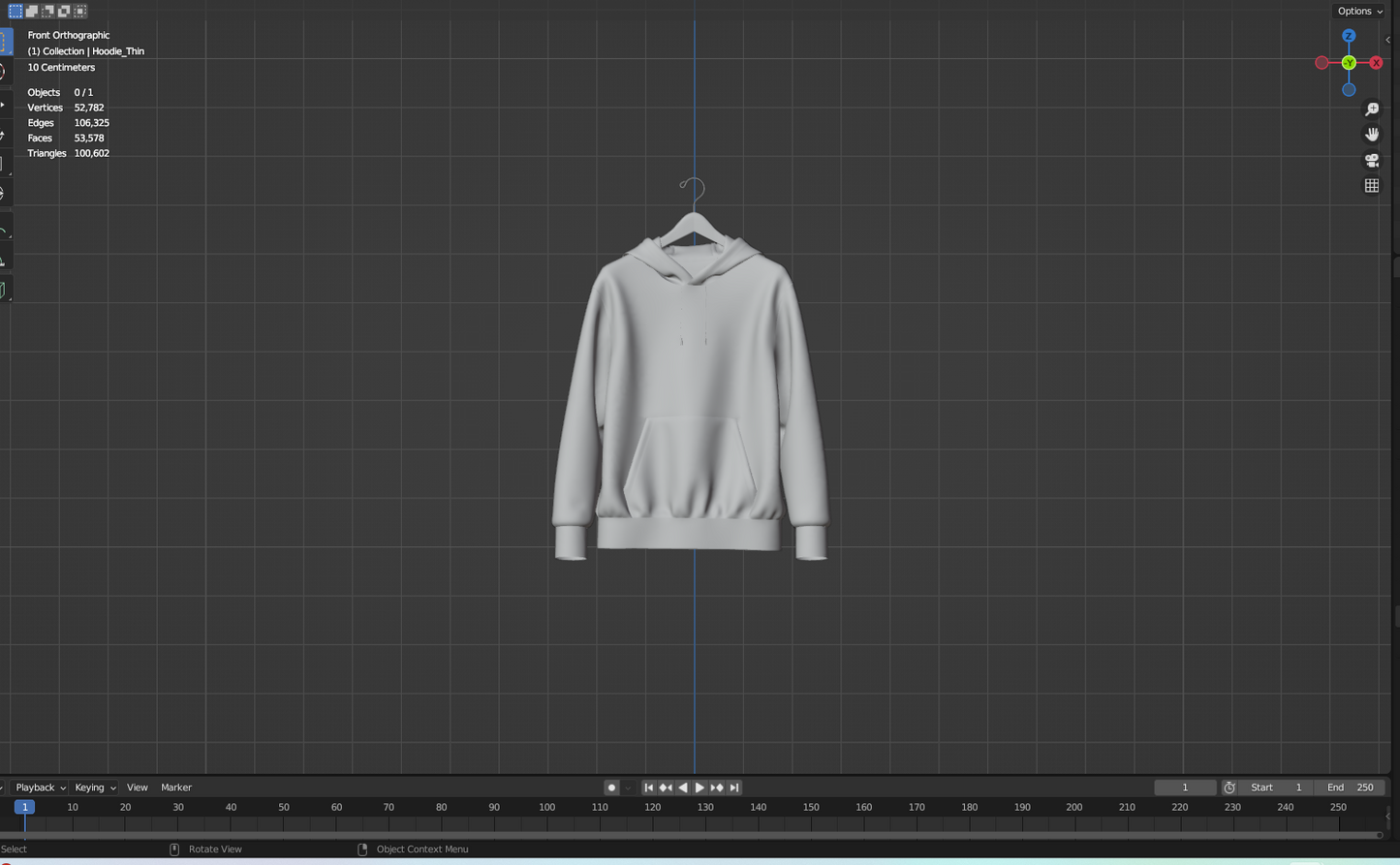 Hoodie on Hanger 3d Model Marvelous Designer-Clo3d-fbx-obj-Zprj