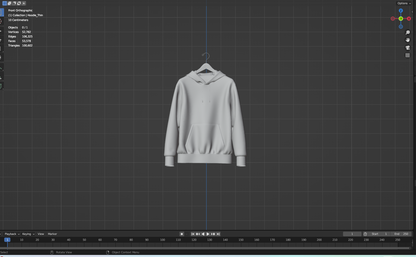 Hoodie on Hanger 3d Model Marvelous Designer-Clo3d-fbx-obj-Zprj