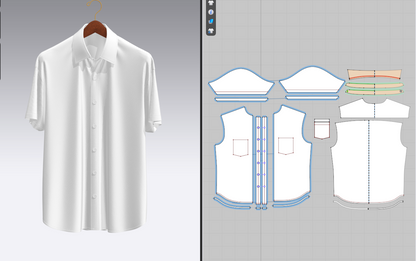 Men Loose Fit Half Slv Shirt On Hanger 3d Model Marvelous Designer-Clo3d-fbx-obj-Zprj