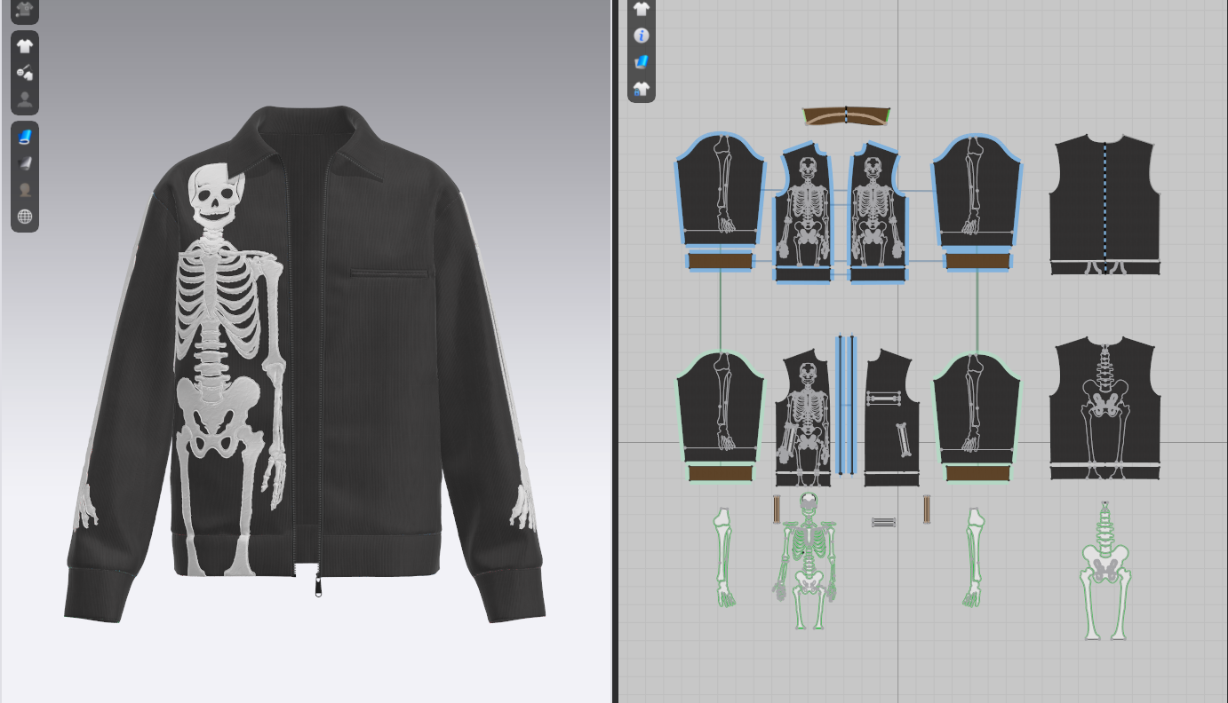 Men's Skeleoton Jacket 3d Model Marvelous Designer-Clo3d-fbx-obj-Zprj