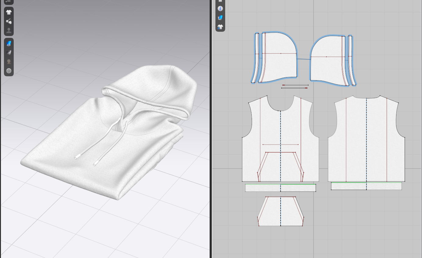 Folded Hoodie 3d Model Marvelous Designer-Clo3d-fbx-obj-Zprj