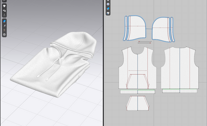 Folded Hoodie 3d Model Marvelous Designer-Clo3d-fbx-obj-Zprj