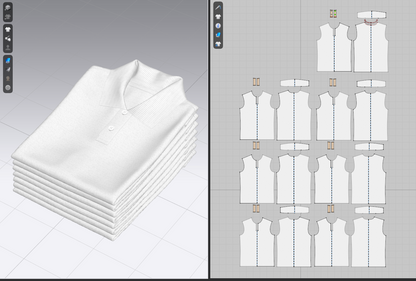 Folded 7 Pile Polo 3d Model Marvelous Designer-Clo3d-fbx-obj-Zprj