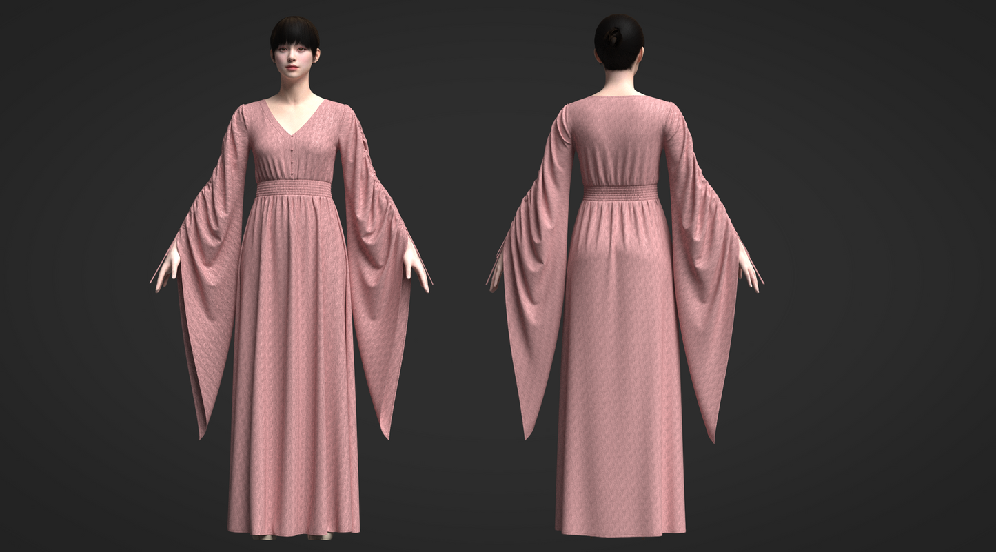 Elf Dress 2 3d Model Marvelous Designer-Clo3d-fbx-obj-Zprj