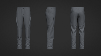 Male Motorcycle Pant 3d Model Marvelous Designer-Clo3d-fbx-obj-Zprj
