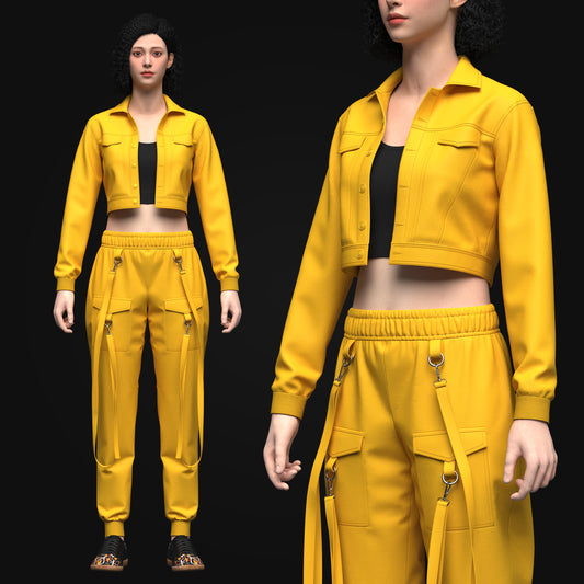 Women's Street wear Outfit 3d Model Marvelous Designer-Clo3d-fbx-obj-Zprj