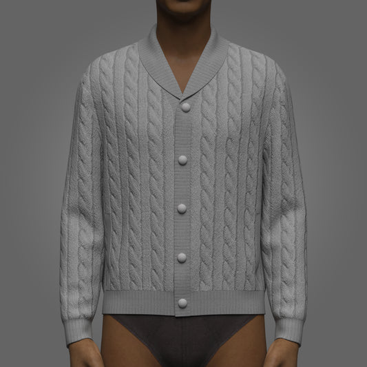 Men sweaters Cardigans 3d Model Marvelous Designer-Clo3d-fbx-obj-Zprj