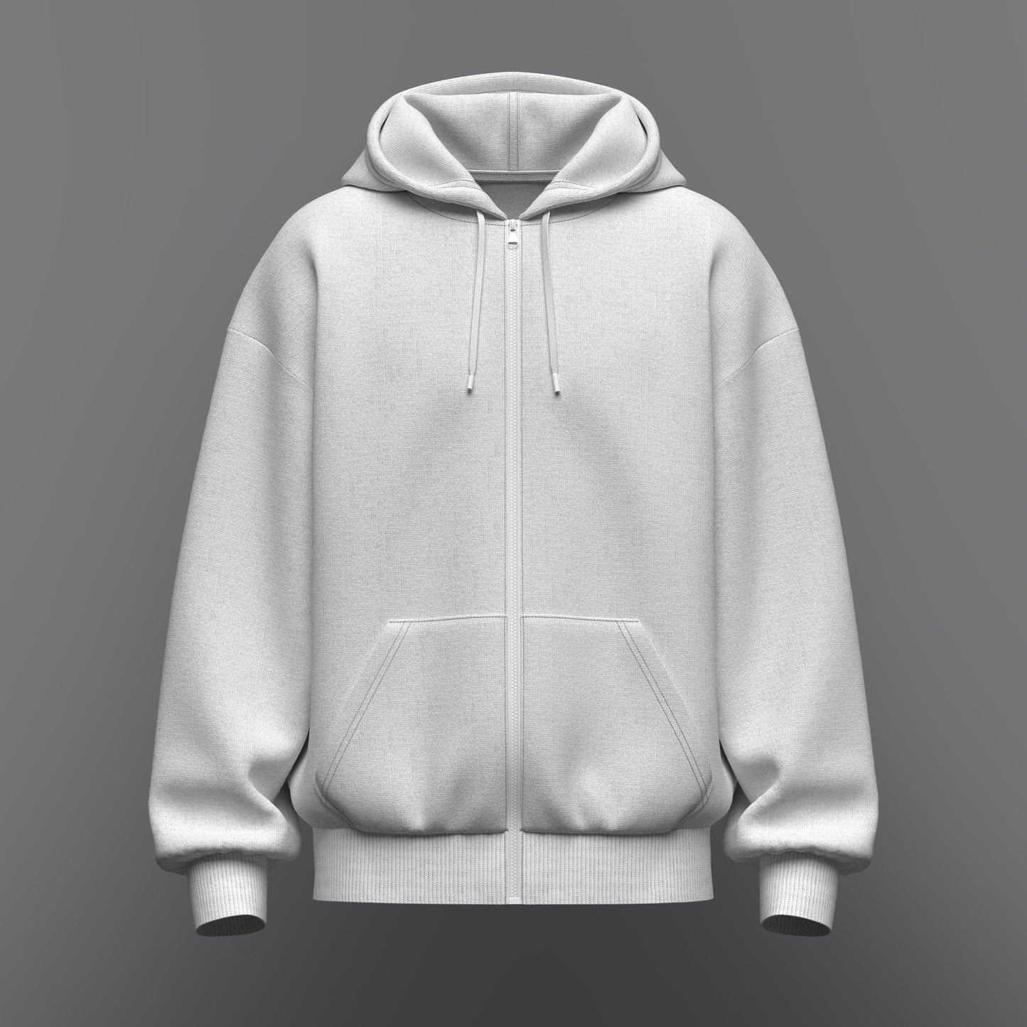 Men's Oversize Front Zip Hoodie 3d Model Marvelous Designer-Clo3d-fbx-obj-Zprj
