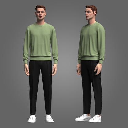 Male Sweatshirt and Pant Outfit 3d Model Marvelous Designer-Clo3d-fbx-obj-Zprj