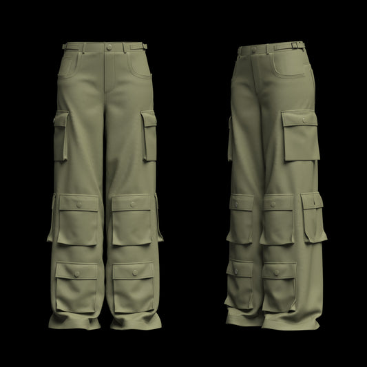Women's Cargo Pant 3d Model Marvelous Designer-Clo3d-fbx-obj-Zprj