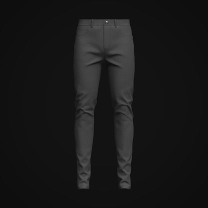 Men's Black Denim Pant 3d Model Marvelous Designer-Clo3d-fbx-obj-Zprj