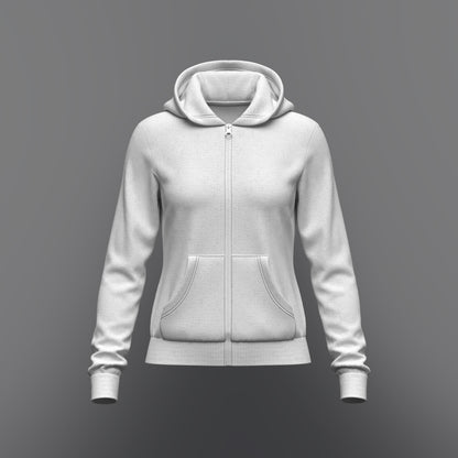Women's front Zip Hoodie 3d Model Marvelous Designer-Clo3d-fbx-obj-Zprj