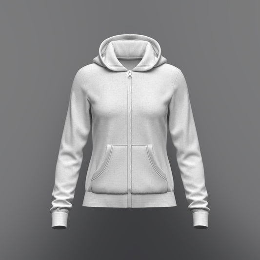 Women's front Zip Hoodie 3d Model Marvelous Designer-Clo3d-fbx-obj-Zprj