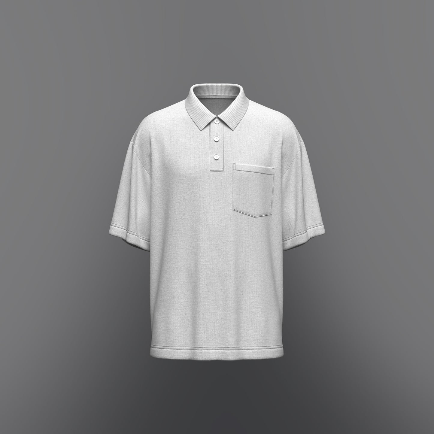 Men's Oversized Polo 3d Model Marvelous Designer-Clo3d-fbx-obj-Zprj