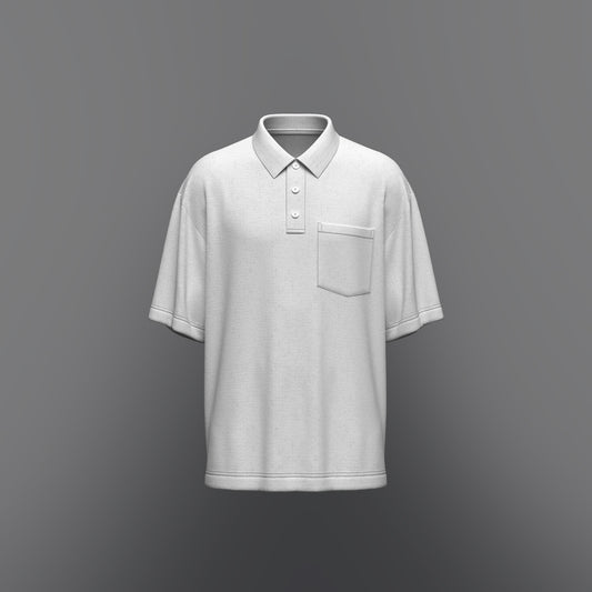 Men's Oversized Polo 3d Model Marvelous Designer-Clo3d-fbx-obj-Zprj