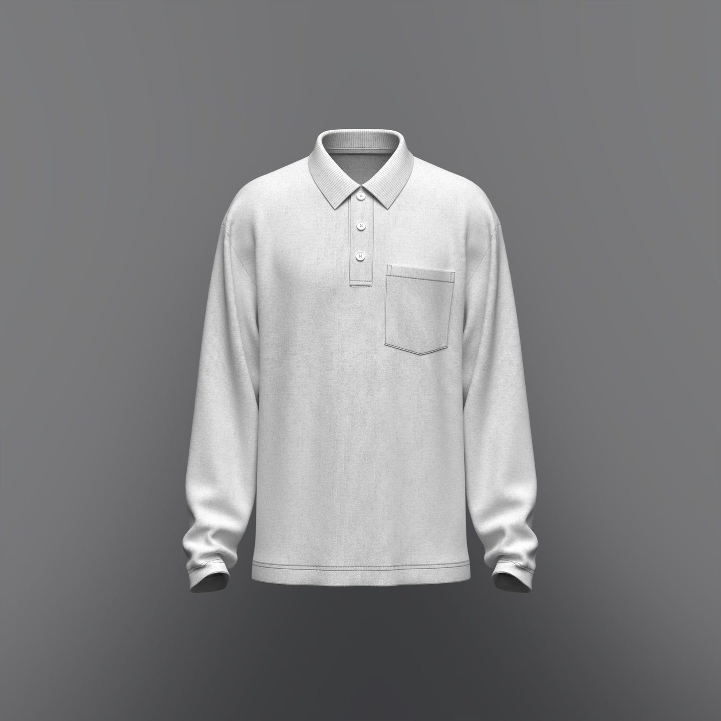 Men's Oversized Polo 3d Model Marvelous Designer-Clo3d-fbx-obj-Zprj