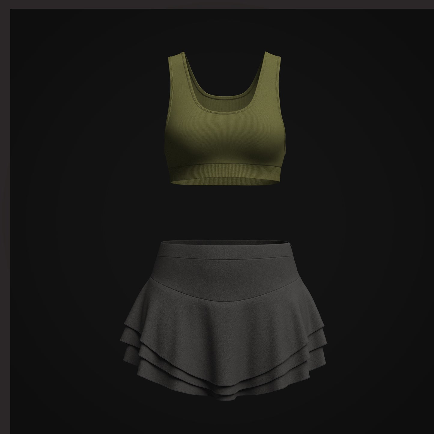 Woman Sports wear 3d Model Marvelous Designer-Clo3d-fbx-obj-Zprj