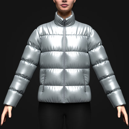Women's Puffer Jacket 3d Model Marvelous Designer-Clo3d-fbx-obj-Zprj