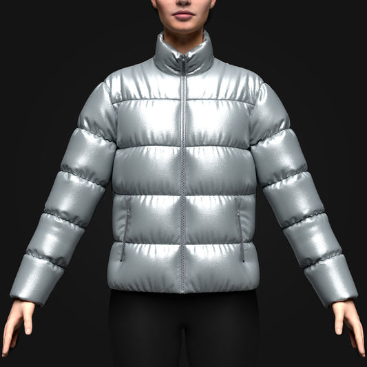 Women's Puffer Jacket 3d Model Marvelous Designer-Clo3d-fbx-obj-Zprj