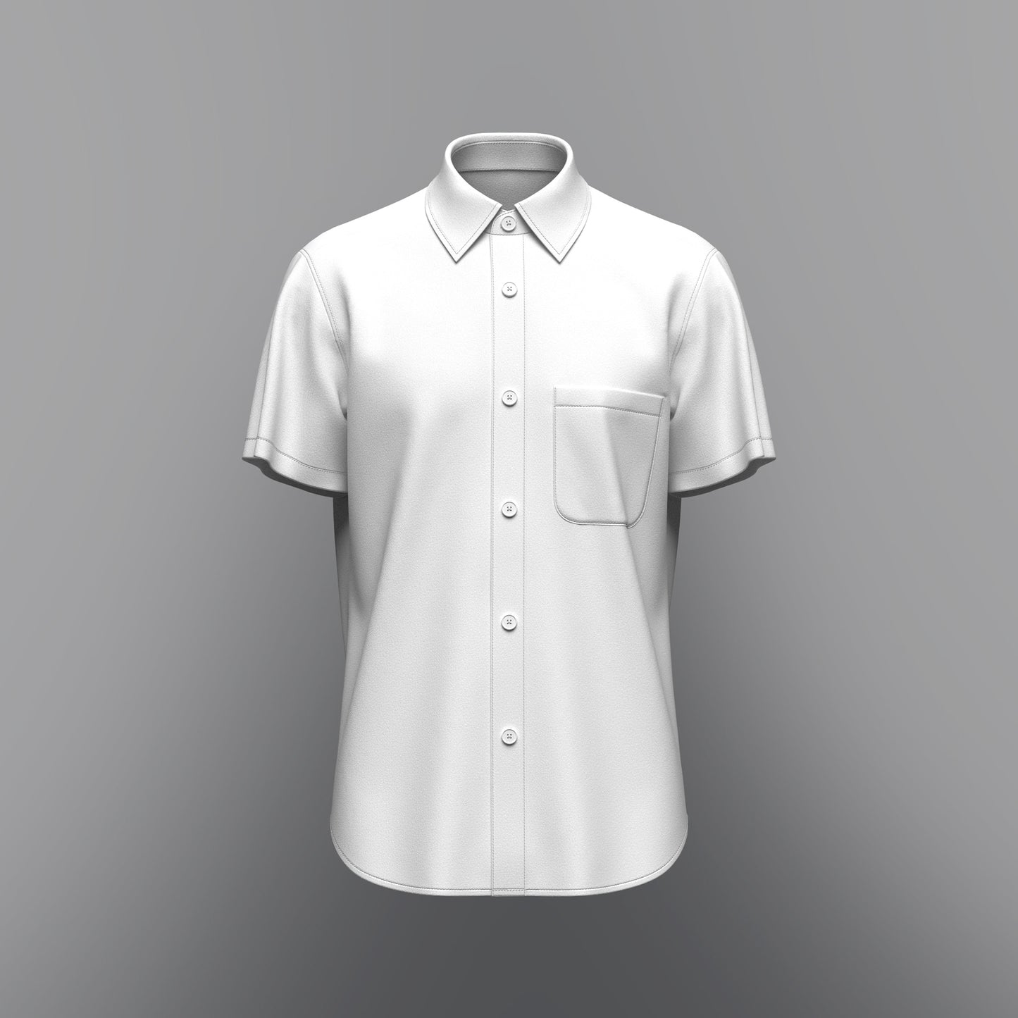 Men's Regular Fit Half Slv Shirt 3d Model Marvelous Designer-Clo3d-fbx-obj-Zprj