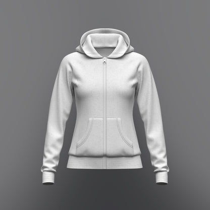 Women's Front Zip Hoodie 3d Model Marvelous Designer-Clo3d-fbx-obj-Zprj