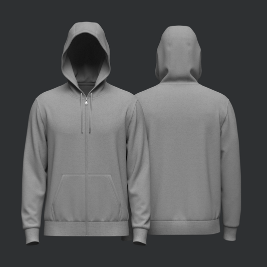 Male Front Zip Hoodie Hood Up 3d Model Marvelous Designer-Clo3d-fbx-obj-Zprj