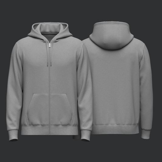 Male Front Zip Hoodie Hood Off 3d Model Marvelous Designer-Clo3d-fbx-obj-Zprj