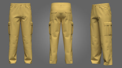 Male Cargo Trouser 3d Model Marvelous Designer-Clo3d-fbx-obj-Zprj