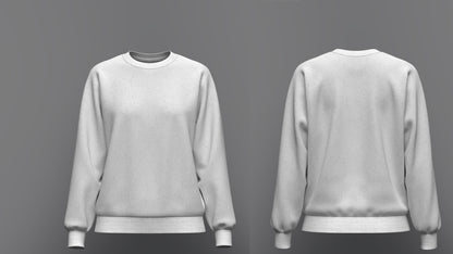 Women's Loose fit Raglan Sweatshirt 3d Model Marvelous Designer-Clo3d-fbx-obj-Zprj
