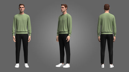 Male Sweatshirt and Pant Outfit 3d Model Marvelous Designer-Clo3d-fbx-obj-Zprj