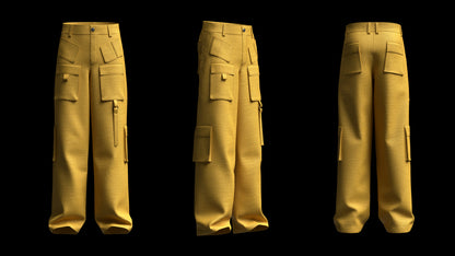 Male Cargo Track Pant 3d Model Marvelous Designer-Clo3d-fbx-obj-Zprj