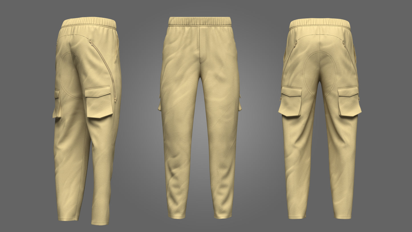 Male Trouser 3d Model Marvelous Designer-Clo3d-fbx-obj-Zprj