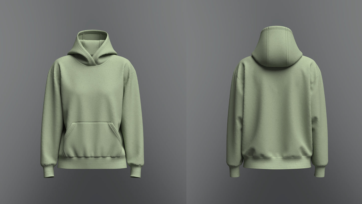 Women's Loose Fit Set-In Sleeve Hoodie 3d Model Marvelous Designer-Clo3d-fbx-obj-Zprj