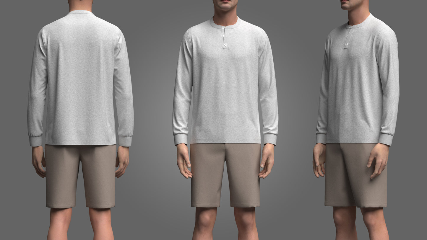 Men's Jersey and Shorts Outfit 3d Model Marvelous Designer-Clo3d-fbx-obj-Zprj