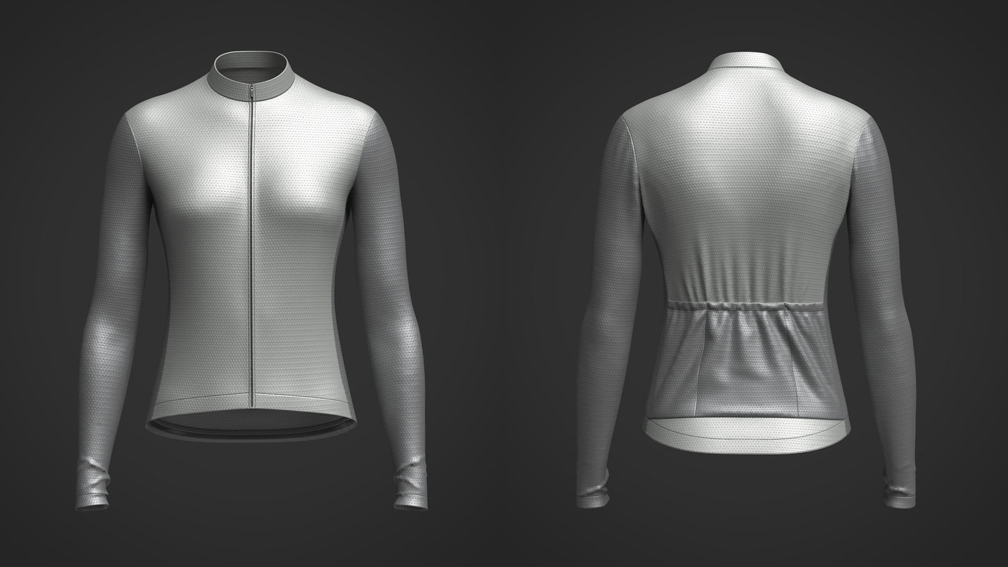 Women full Sleeve Cycling Jersey 3d Model Marvelous Designer-Clo3d-fbx-obj-Zprj