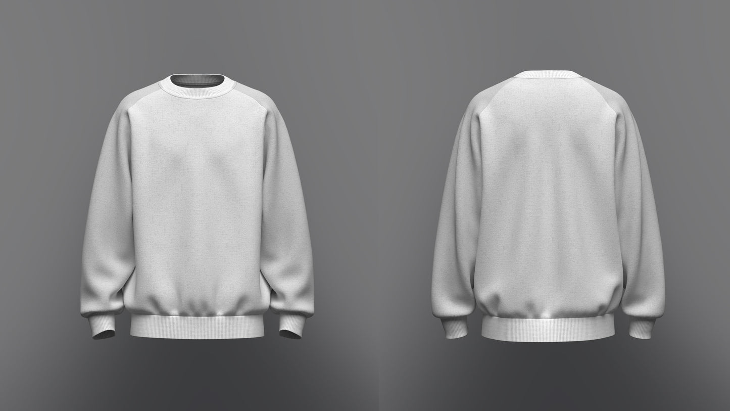 Men's Raglan Sweatshirt 3d Model Marvelous Designer-Clo3d-fbx-obj-Zprj