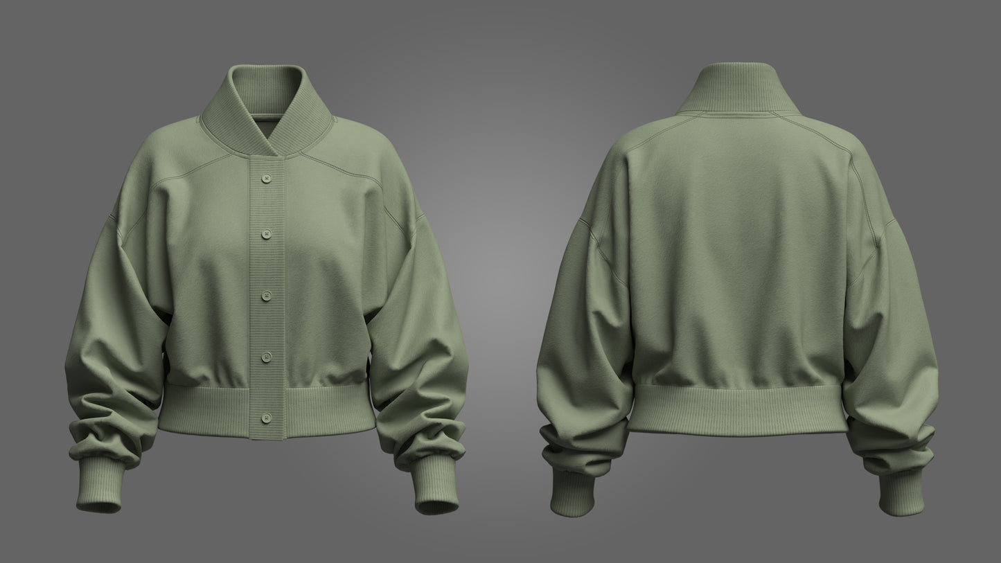 Women's Bomber Jacket 3d Model Marvelous Designer-Clo3d-fbx-obj-Zprj