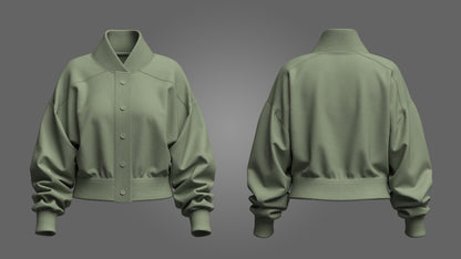 Women's Bomber Jacket 3d Model Marvelous Designer-Clo3d-fbx-obj-Zprj