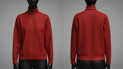 Female High Neck Sweater 3d Model Marvelous Designer-Clo3d-fbx-obj-Zprj