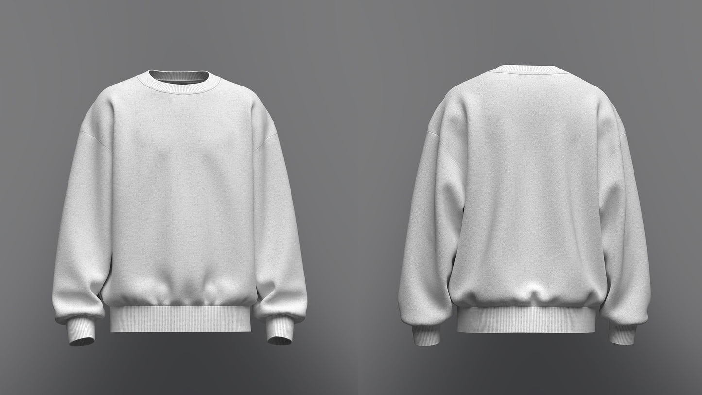 Men's Oversize Sweatshirt 3d Model Marvelous Designer-Clo3d-fbx-obj-Zprj