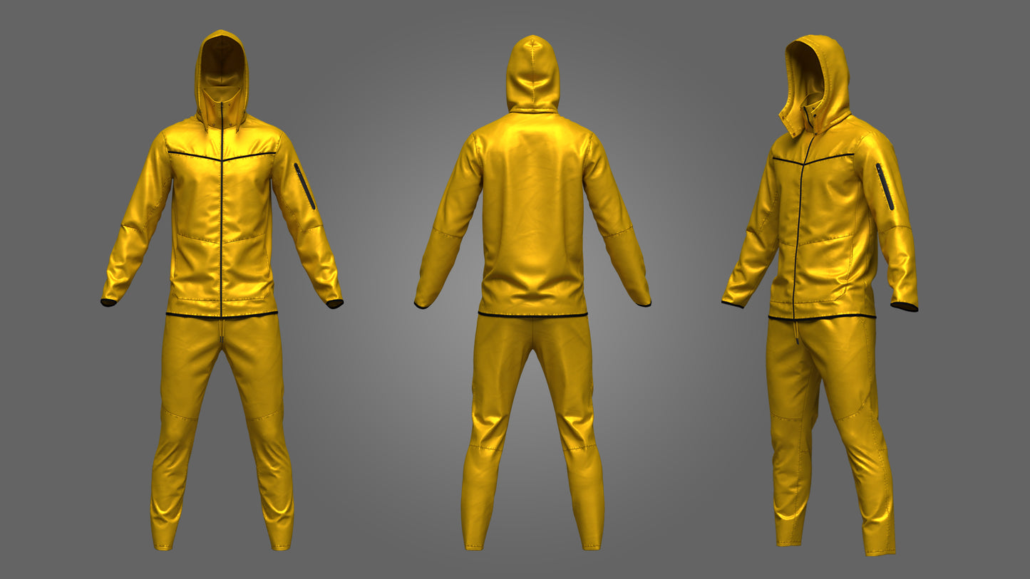 Men's Tracksuit 3d Model Marvelous Designer-Clo3d-fbx-obj-Zprj