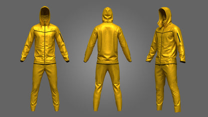Men's Tracksuit 3d Model Marvelous Designer-Clo3d-fbx-obj-Zprj