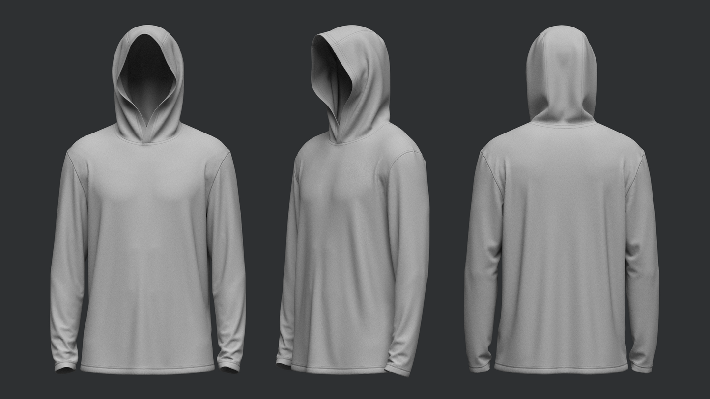 Male Hooded Jersey 3d Model Marvelous Designer-Clo3d-fbx-obj-Zprj